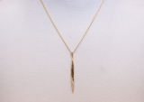42 cm necklace long gold leaf