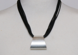 45 cm necklace silver triangle tube