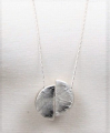 80 cm necklace broken moon silver