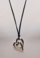 SMJ-084	80+5 cm necklace silver double heart