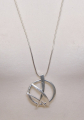 SMJ-090	78+6 cm necklace silver split ring deco