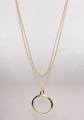76+6 cm necklace Double chain ring Gold