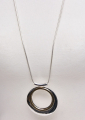 80+9 cm necklace silver and gold ring