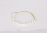 Shellsperals bracelet/smalle perals white / Gold