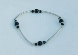 4 stk Shellsperals bracelet/4 stk black silver metal