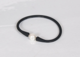 Designer rubber bracelet White Pearl