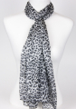 small silver MKS silk cheetah 100% silk, Size: 180*50cm	