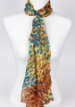 peacock tail feather	MKS silk  100% silk, Size: 180*50cm	